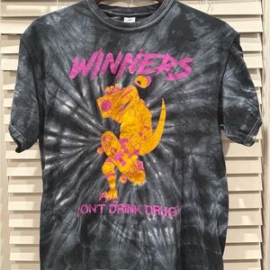 Pink and Black Short Sleeve Tee with Spiral Design